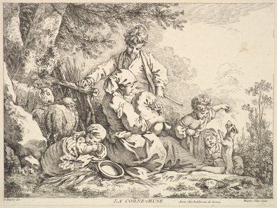 Sekkepiper, midten til slutten av 1700-tallet. av Jacques Gabriel Huquier