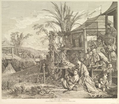 La Chasse Chinoise The Chinese Hunt, fra Chinoiseries, etter 1743. av Jacques Gabriel Huquier