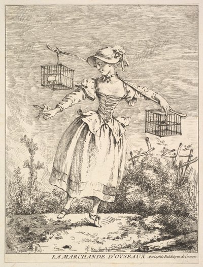 Fuglehandleren, 1700-tallet. av Jacques Gabriel Huquier