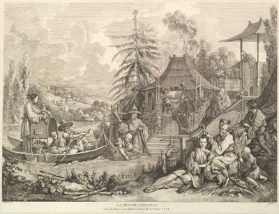 La pesche chinoise Chinese Fishing, fra Chinoiseries, etter 1743. av Jacques Gabriel Huquier
