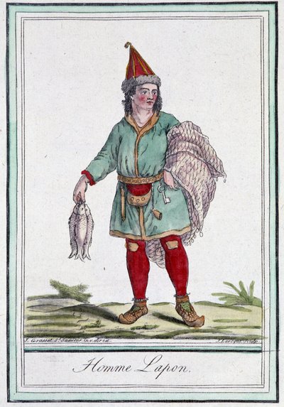 Lapp man - i "" Encyclopedia of travels"" av Grasset Saint Sauveur, red. Paris 1796 av Jacques Grasset de Saint-Sauveur