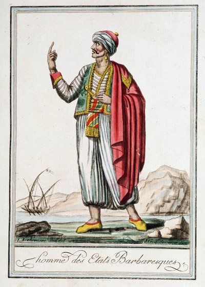 Man of the Barbarian States, "" Encyclopedia of Voyages"" av J. Grasset Saint-Sauveur (Saint Sauveur) av Jacques Grasset de Saint Sauveur