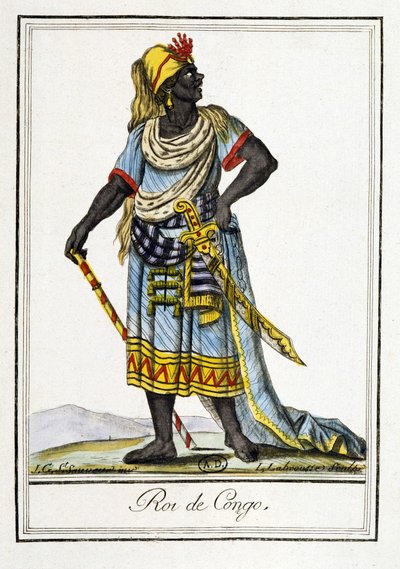 Kongen i Kongo - i "" Encyclopedia of Travels"" av J. Grasset Saint-Sauveur av Jacques Grasset de Saint Sauveur