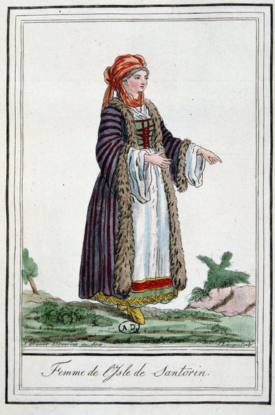 Kvinne på øya Santorini av Jacques Grasset de Saint-Sauveur