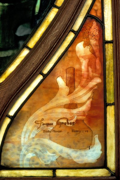 Nancy (avdeling 54), Art Nouveau, Chamber of Commerce and Stock Exchange, Signatur av et glassmaleri av Jacques Gruber (1870-1936) av Jacques Gruber