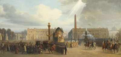 Napoleons begravelsesvogn krysser Place de la Concorde, 15. desember 1840, 1844 av Jacques Guiaud