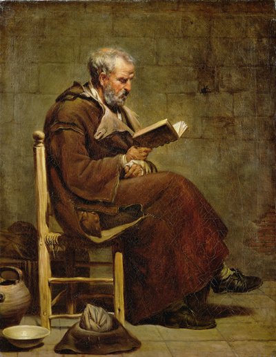 En sittende gammel mann som leser, før 1797 av Jacques Henri Sablet