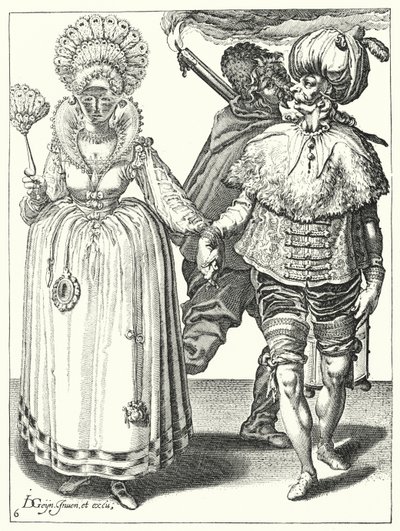 Maskerade (gravering) av Jacques II de Gheyn