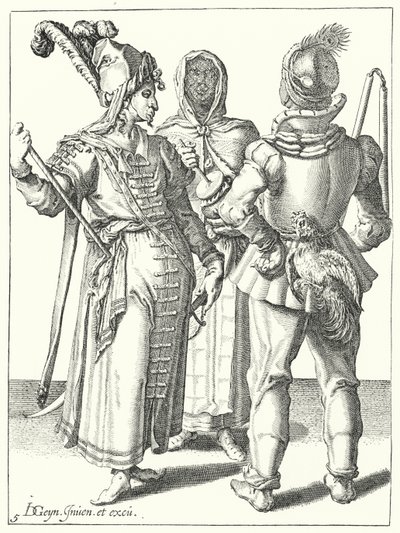 Maskerade (gravering) av Jacques II de Gheyn