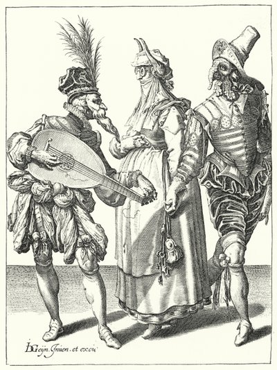 Maskerade (gravering) av Jacques II de Gheyn