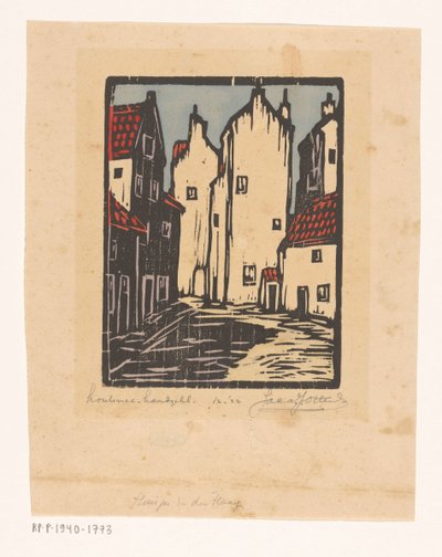 Hytter i Haag (original tittel på objektet) av Jacques Jeichienus Ottens (signed by artist)