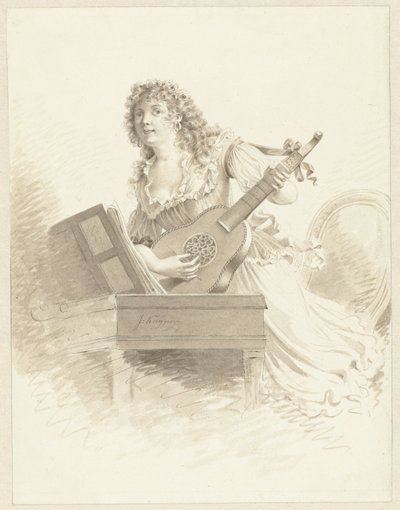 Dame spiller gitar Dame med gitar av Jacques Kuyper