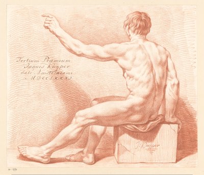 Sittende naken mann, sett bakfra (3. premie 1781) av Jacques Kuyper