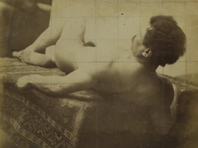 Studie av en mannlig nakenmodell liggende i studioet til Jacques de Lalaing av Jacques Lalaing (attributed to)