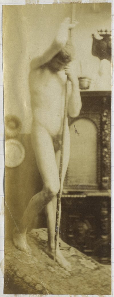 Studie av en mannlig nakenmodell, stående, i studioet til Jacques de Lalaing av Jacques Lalaing (attributed to)