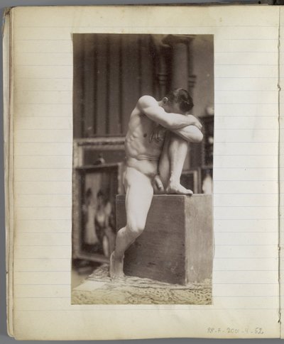 Studie av en sittende mannlig nakenmodell i studioet til Jacques de Lalaing av Jacques Lalaing (attributed to)