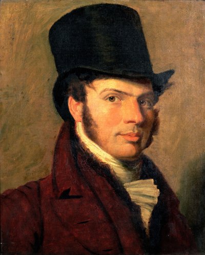 Portrett av en ung mann i en topphatt av Jacques Laurent Agasse