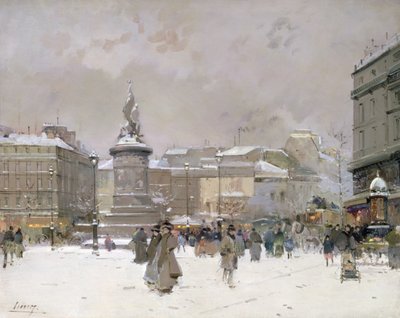 Place de Clichy (olje på panel) av Jacques Lieven