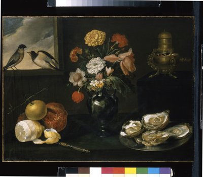 Stilleben med de fire elementene (olje på tre) av Jacques Linard