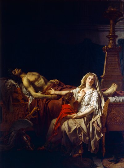 Andromache som sørger over kroppen til Hector, av Jacques-Louis David (1748-1825) av Jacques Louis (studio of) David