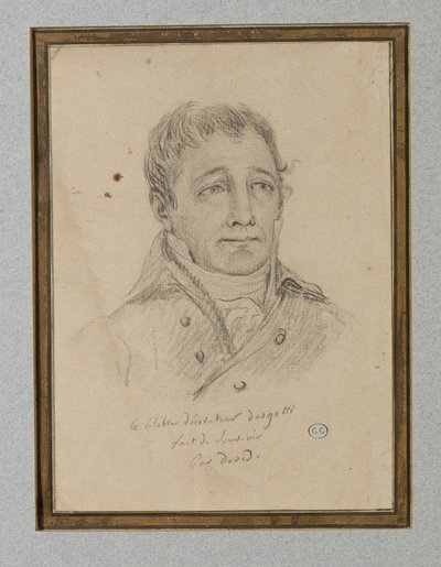 Portrett av Ignace-Eugène-Marie Degotti, ca. 1815-25 (kritt på lysebrunt papir) av Jacques Louis (workshop of) David