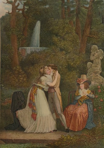 Julie, eller kjærlighetens første kyss, første kyss, 1784-1799, 1913 av Jacques Louis Copia