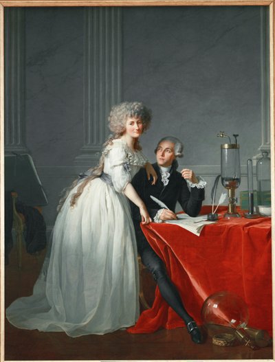 Antoine Laurent Lavoisier og kone, fransk kjemiker henrettet under den franske revolusjonen (olje på lerret) av Jacques Louis David