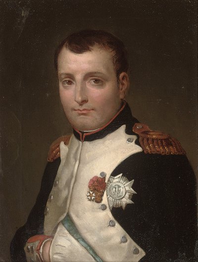 Detalj av Napoleon i hans studie i Tuileries-palasset av Jacques Louis David