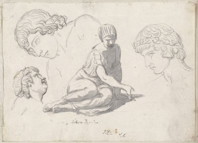 Terningkaster og andre studier etter eldgamle skulpturer av Jacques Louis David