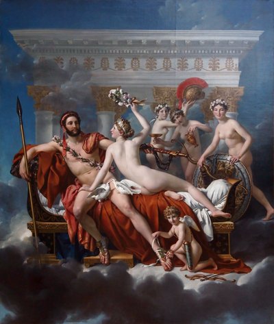 Mars blir avvæpnet av Venus av Jacques Louis David