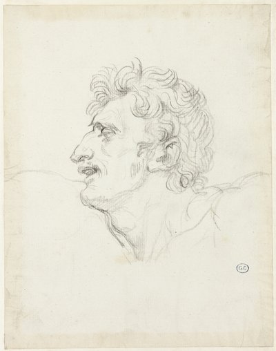 Leder for en mann, venstre profil av Jacques Louis David