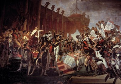 Armee-ed avgitt til keiser Napoleon I (1769-1821) etter utdelingen av ørnene på Champ de Mars, 5/12/1804 Detalj. Maleri av Jacques Louis David (1748-1825) 1800-tallets søn. 6,1x9,3 m. av Jacques Louis David