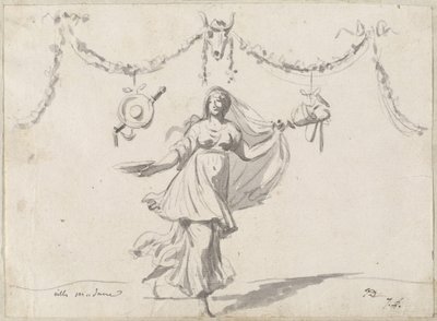 Ornament med en kvinne i gammel kjole av Jacques Louis David