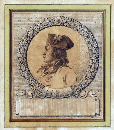 Philippe Francois Joseph Le Bas - Portrett av Philippe-Francois-Joseph Le Bas (1764-1794) av Jacques Louis David (1748-1825), ca. 1793 - Penn, pensel, indisk blekk på papir, D 15.2 - Privat samling av Jacques Louis David