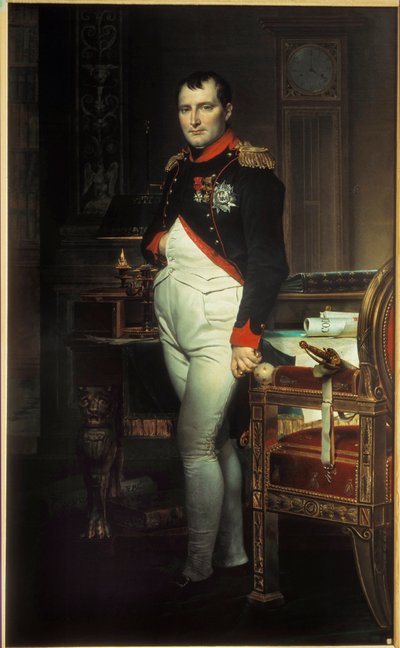 Portrett i full lengde av Napoleon I (1769-1821) i hans studie ved Tuileries-maleriet av Jacques Louis David (1748-1825) 1812 Privat samling. av Jacques Louis David