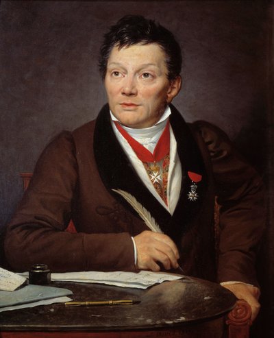 Portrett av Alexandre Lenoir (1761-1839) arkeolog og kurator ved Musee des Monuments francais Maleri av Jacques Louis David (1748-1825) 1817 Søn. 0,76x0,62 m - Portrett av Alexandre Lenoir (1761-1839), arkeolog og kurator ved Museum of F av Jacques Louis David