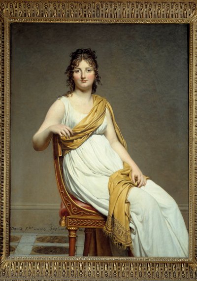 Portrett av Madame Raymond Verninac (1780-1827) Søster til Eugene Delacroix Maleri av Jacques Louis David (1748-1825) 1799 Søn. 1,45 x 1,12 m. Musee du Louvre, Paris - Portrett av Madame Raymond de Verninac (1780-1827), søster av Eugene Delacroix. Paintin av Jacques Louis David