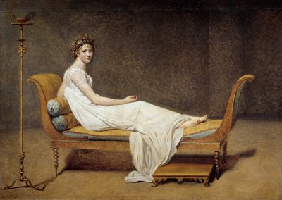 Portrett av Madame Recamier (1777 - 1849), Jeanne Francoise kalt Juliette - Maleri av Jacques Louis David (1748-1825) av Jacques Louis David