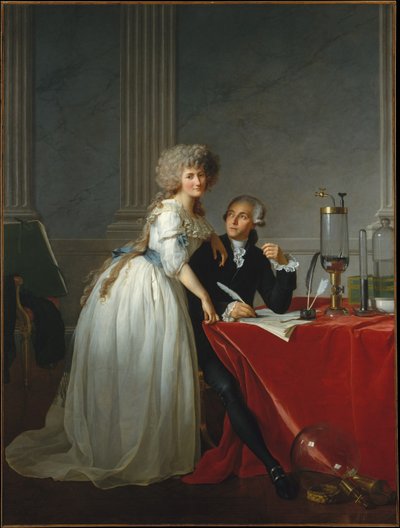 Portrett av Monsieur de Lavoisier og hans kone, kjemiker Marie-Anne Pierrette Paulze av Jacques Louis David