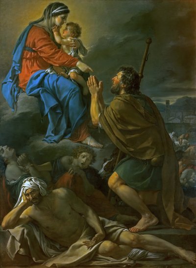 Saint Roch ber jomfru Maria om frigjøring fra pesten, 1780. av Jacques Louis David
