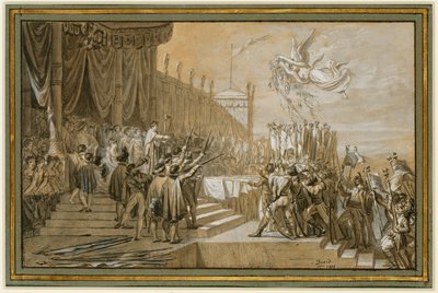 Hærens preken holdt til keiseren etter utdelingen av... av Jacques Louis David