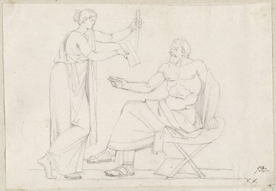 Sokrates og Diotime av Jacques Louis David