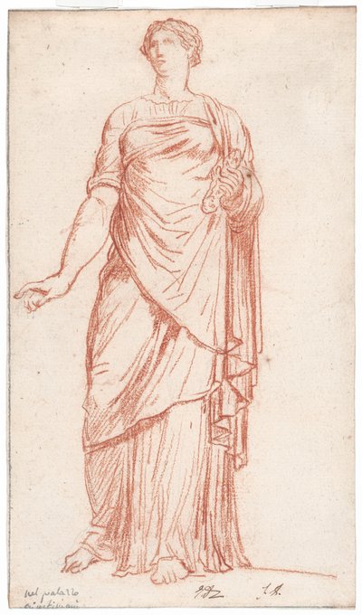 Statue av Flora sett fra fronten, i Palazzo Giustiniani, Roma av Jacques Louis David