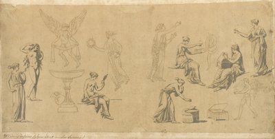Studier av klassiske kvinner, med Eros av Jacques Louis David