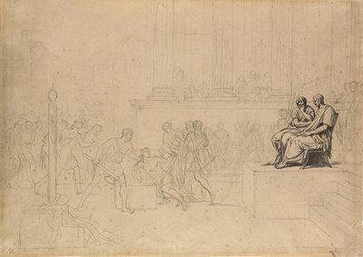 Studie for henrettelse av sønnene til Brutus av Jacques Louis David