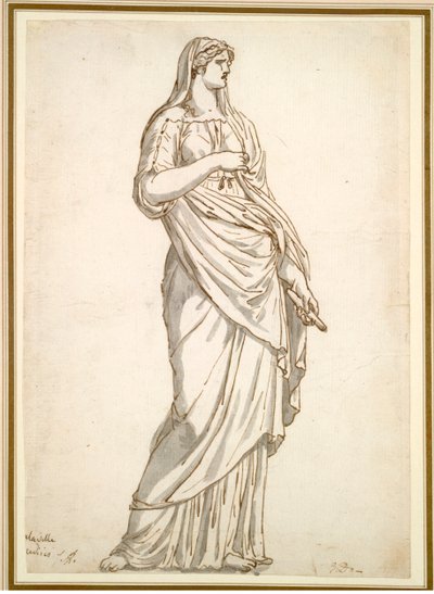 Studie av Sabine-statuen fra Villa Medici, ca. 1775-1780. av Jacques Louis David
