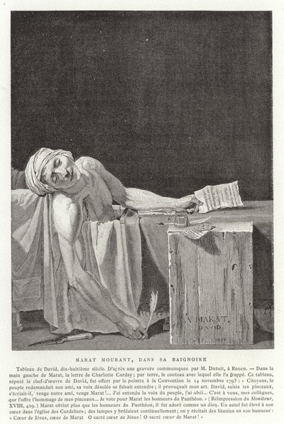 Marats død, 1793 av Jacques Louis David