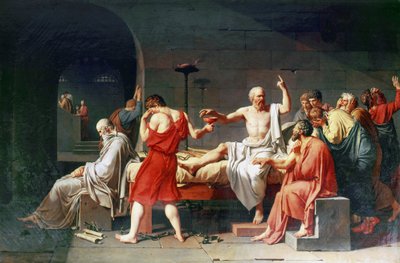 Sokrates død, 4. århundre f.Kr., 1787 av Jacques Louis David