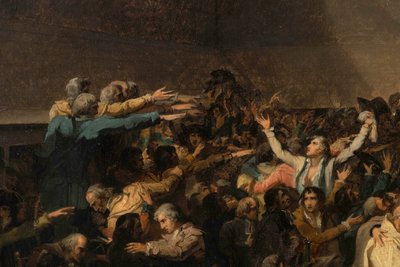 Tennisbaneeden, 20. juni 1789, detalj av Jacques Louis David