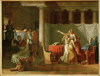 Liktorene bringer Brutus likene til hans døde sønner … av Jacques Louis David